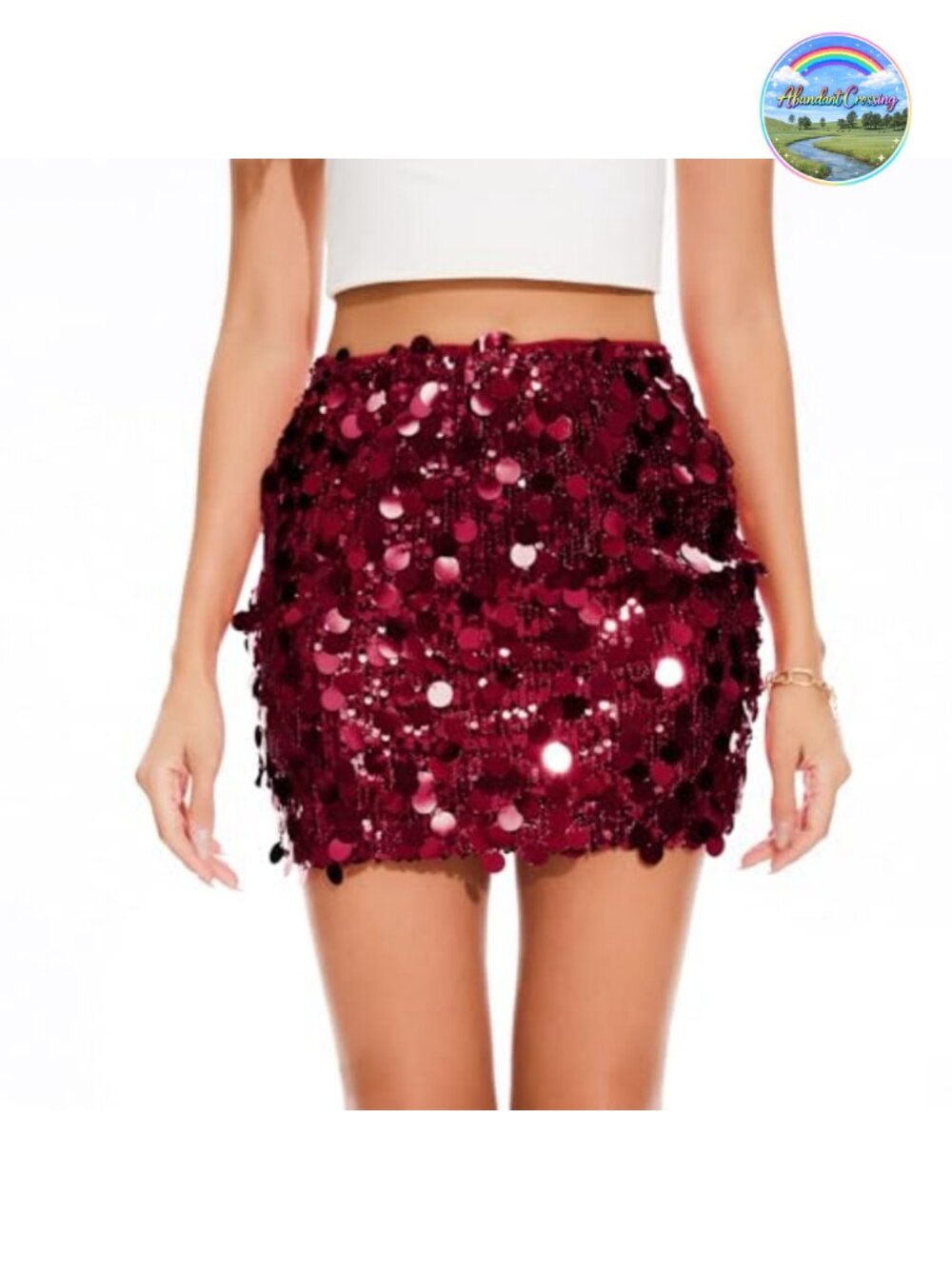 KASBAH Sequin Mini Skirt Stretchy Bodycon Glitter Party Night Out